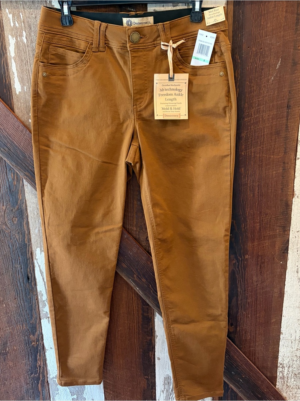 Democracy Mid Rise Ab technology Ankle-Length Pants in Chestnut Brown Size 8